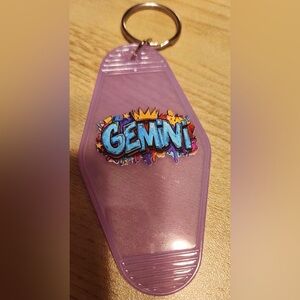 Gemini Purple Keychain Accessory